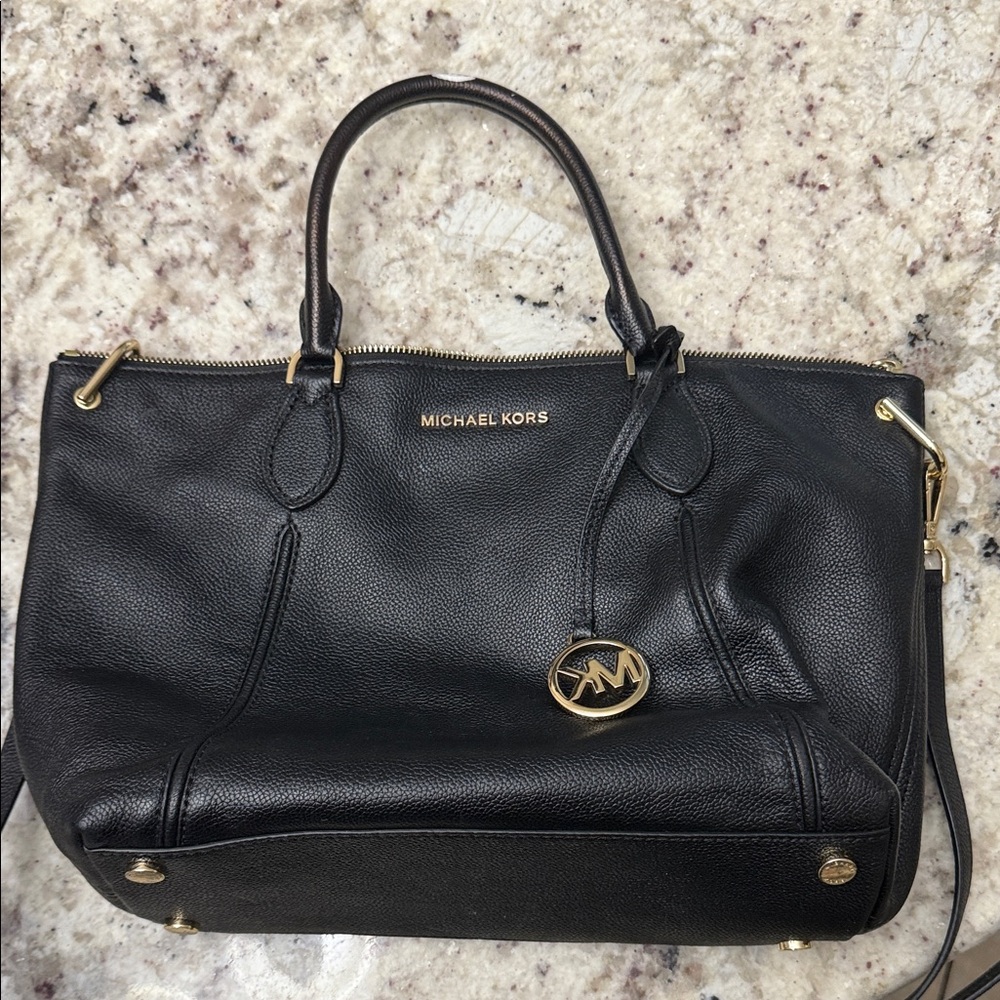 Michael Kors Black Leather Satchel